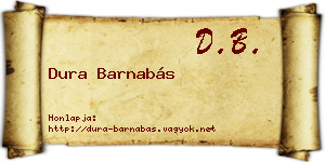 Dura Barnabás névjegykártya